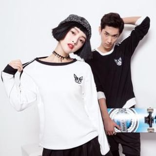 Simpair Puppy Embroidered Couple Sweater