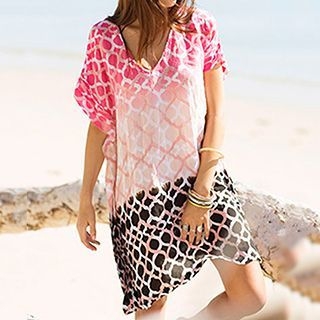 Sexy Romantie Printed Chiffon Cover-up