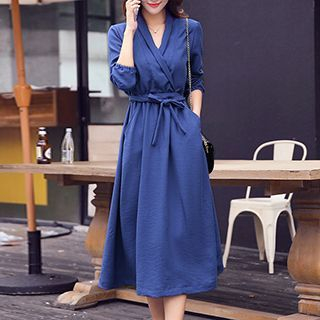 Donnae Tie-waist Linen-blend Dress