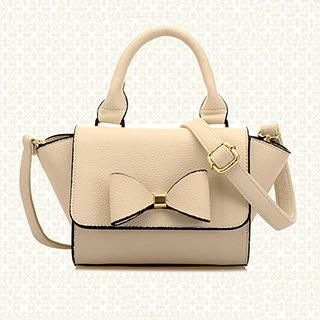 BeiBaoBao Faux-Leather Bow-Accent Satchel