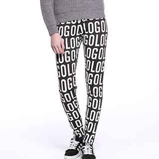 Richcoco Letter Fleece-lined Pants