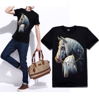 Evzen Horse Print Short-Sleeve T-Shirt
