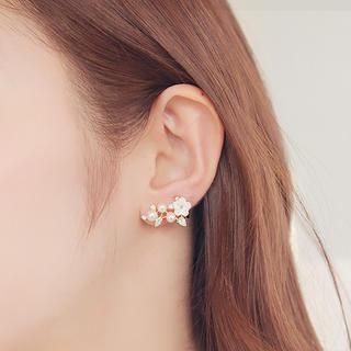 soo n soo Faux Pearl Flower Single Earring