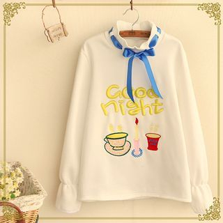 Fairyland Tie-Neck Embroidered Pullover