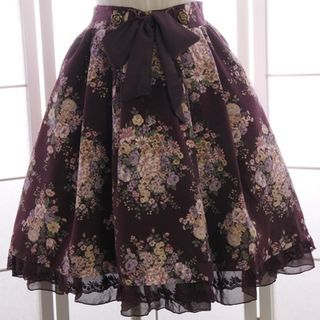 Reine Flower Print A-Liner Skirt