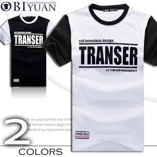 OBI YUAN Contrast-Trim Letter-Print T-Shirt