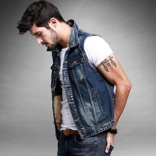 Quincy King Washed Denim Vest