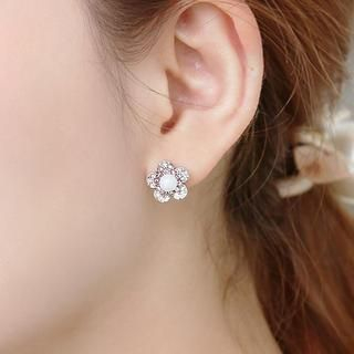 soo n soo Cubic Flower Earrings