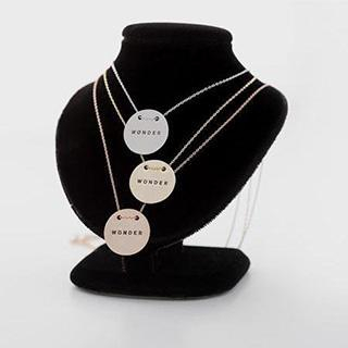 Ticoo Lettering Disc Necklace
