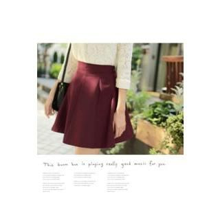 Bongjashop Band-Waist A-Line Mini Skirt
