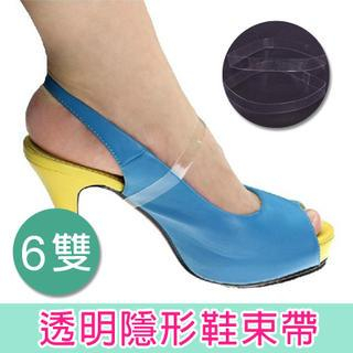 Clair Fashion Plastic Shoes Strap(6 Pairs) Transparent - One Size