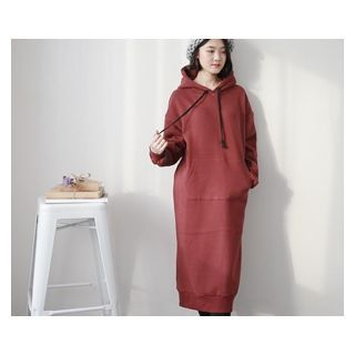 demavie Brushed-Fleece Hooded Dress