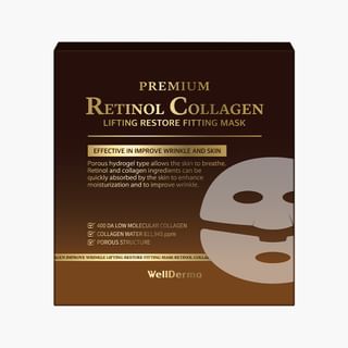 Wellderma - Premium Retinol Collagen Lifting Restore Fitting Mask Set 25G X 4 Sheets