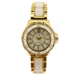 N:U - Not the Usual Crystal Covered Wrist Watch Gold & White - One Size