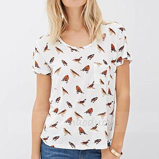 Obel Bird Print Short-Sleeve T-shirt