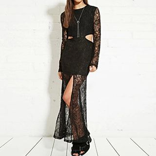 Obel Long-Sleeve Cut Out Lace Dress