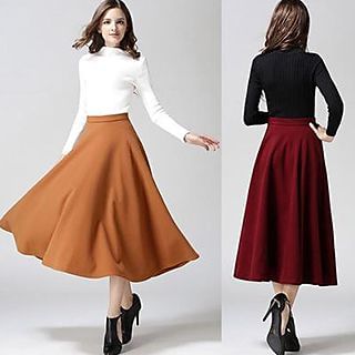 Hazie Woolen Midi Skirt