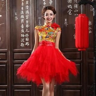 Bridal Workshop Short-Sleeve Chinese Style Prom Dress
