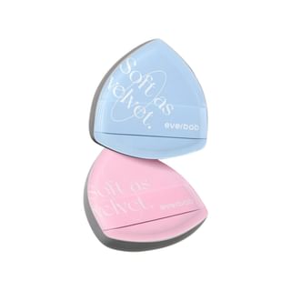 everbab - Velvet Cushion Puff Sea Salt Pink Lychee - 2pcs
