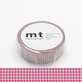 mt mt Masking Tape : mt 1P Grid Pink on Grey