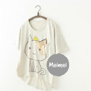 Meimei Cat Print T-Shirt