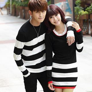 Igsoo Couple Striped Knit Top / Striped Knit Dress