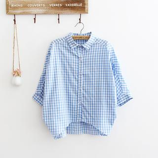 Forest Girl Gingham Batwing Blouse