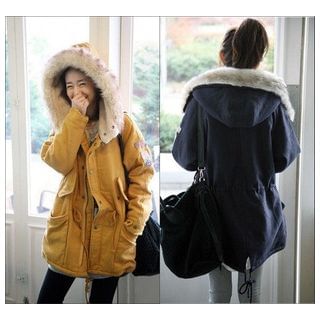 Persephone Shearling-lined Hooded Coat