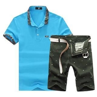 Alvicio Set: Short-Sleeve Polo Shirt + Casual Shorts