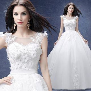 Angel Bridal Rosette A-Line Wedding Dress
