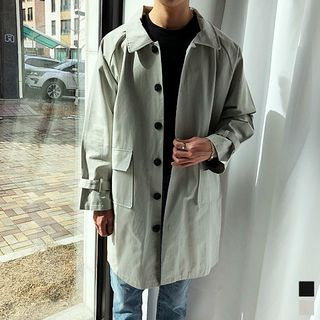 Raglan-Sleeve Mac Coat - Asian Fashion