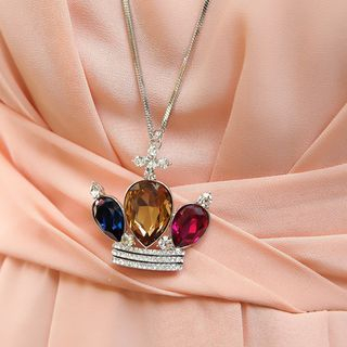 Dara Crystal Crown Long Necklace