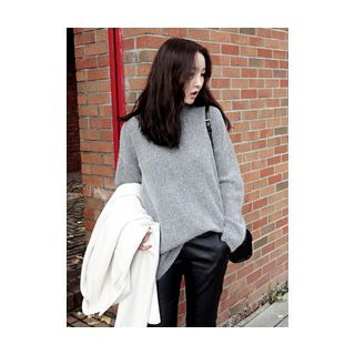 maybe-baby Round-Neck Angora Wool Blend Knit Top