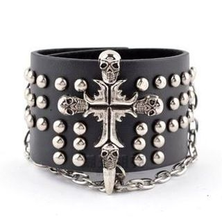 Trend Cool Metal Cross & Studded Bracelet