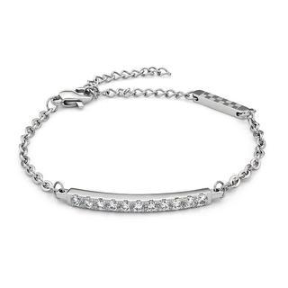 Kenny & co. Full Crystal With Plaid Bar Bracelet Steel - One Size