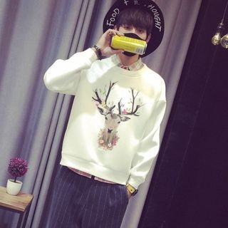 Soulcity Deer Print Pullover