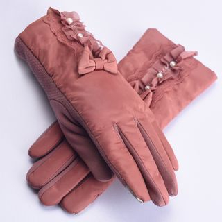 RGLT Scarves Paneled Lace Bowed Gloves