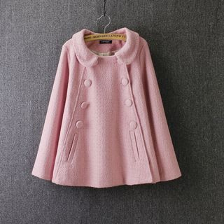 Blue Rose Double-breasted Woolen Jacket