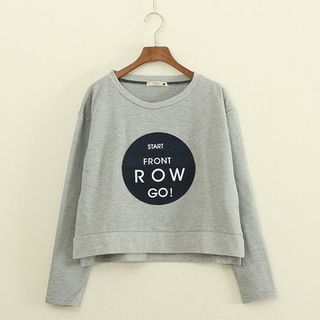Mushi Lettering Cropped Pullover
