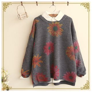 Angel Love Sunflower Print Sweater