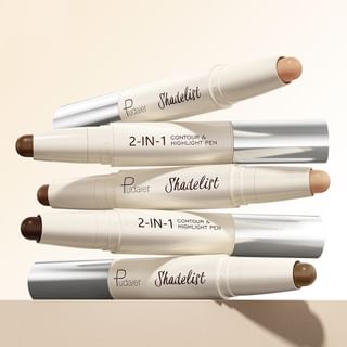 Pudaier - 2 In 1 Dual-Ended Contour Stick - 6 Shades 01# Ivory & Buff (1.8g x 2)