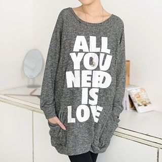 59 Seconds Lettering Long Pullover