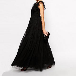 Obel Sleeveless Pleated Evening Gown
