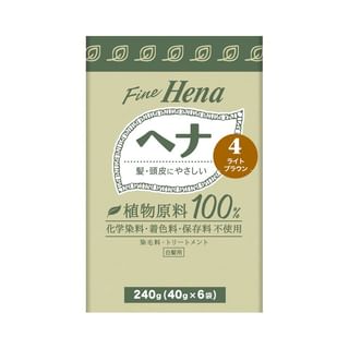 Fine Hena Color Hair Dye 4 Light Brown 40g x 6