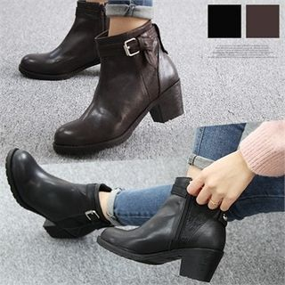 Reneve Block-Heel Belted Ankle Boots