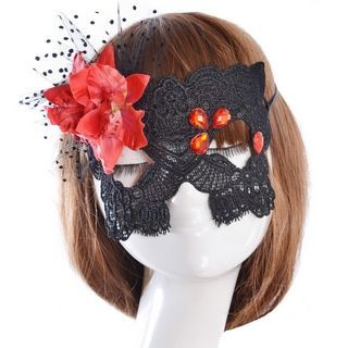LENNI Flower-Accent Lace Eye Mask