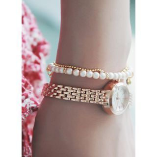 kitsch island Faux-Pearl Layered Bracelet