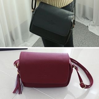 Dodostyle Faux-Leather Tassel-Accent Crossbody Bag