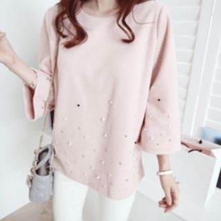 DAILY LOOK 3/4-Sleeve Faux-Pearl Top