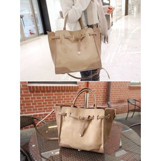 hellopeco Faux-Suede Belted Tote